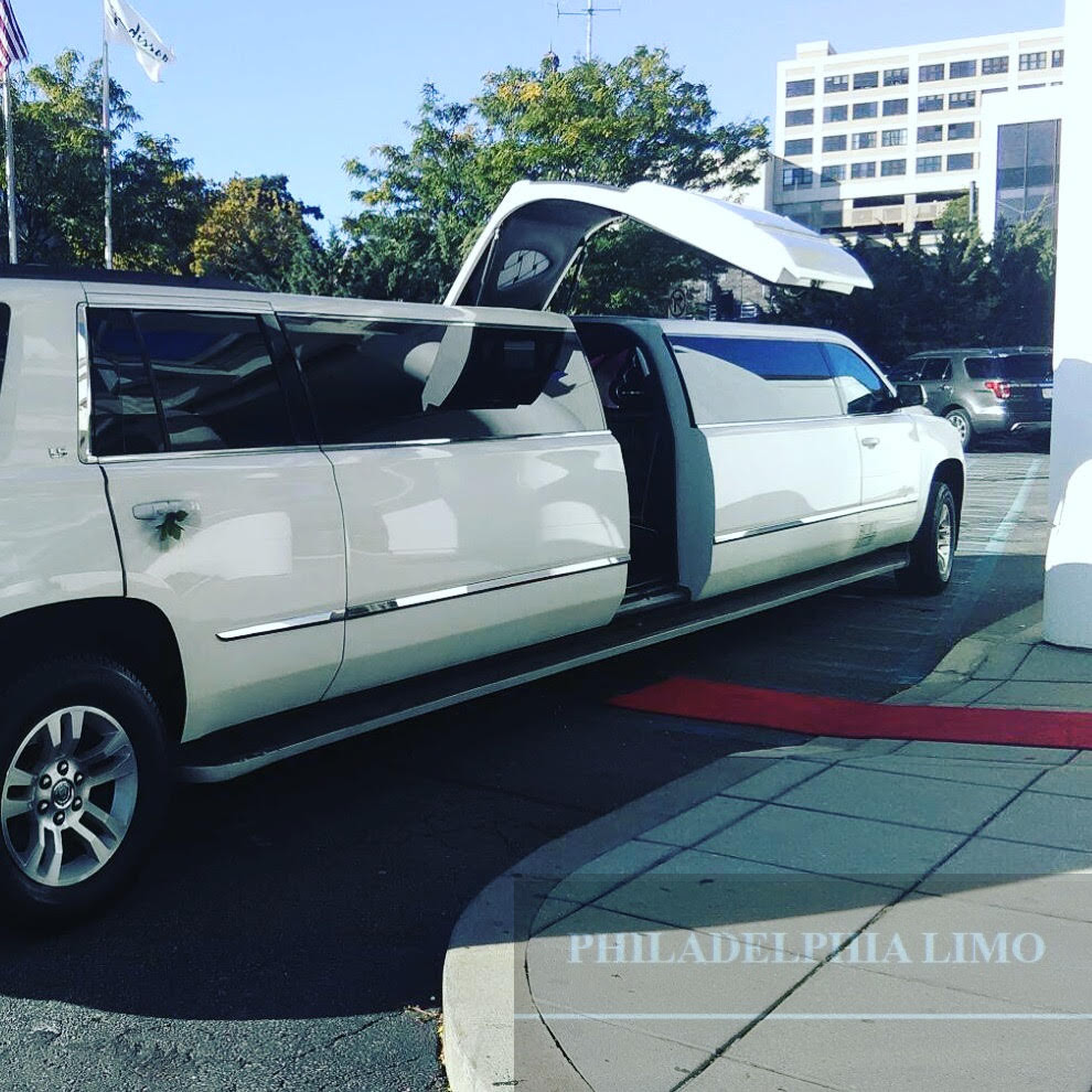 Escalade Limo White Jet